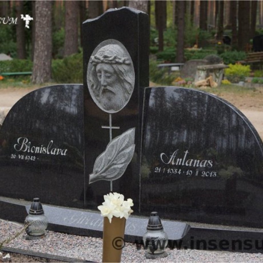 Grave monument made of black granite