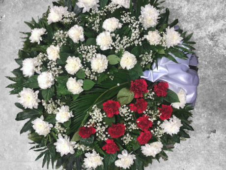 Funeral wreath with carnations