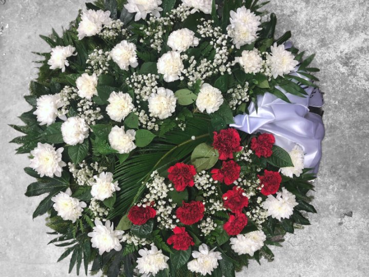 Funeral wreath with carnations