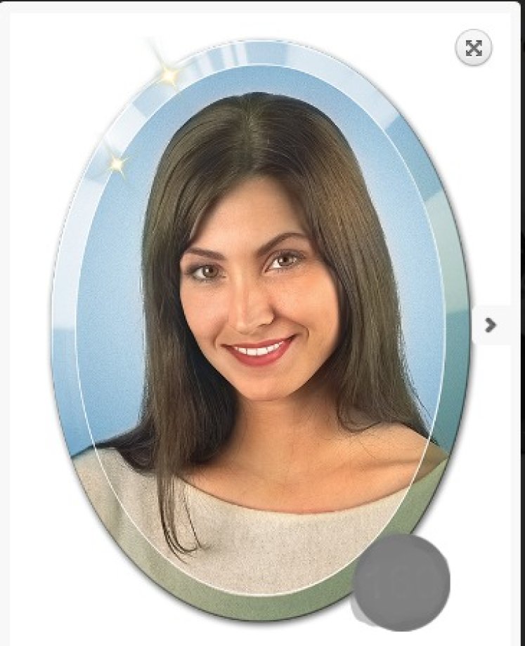 Portrait on oval glass