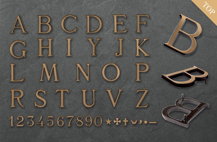 Letters and numbers Romano Bronzo
