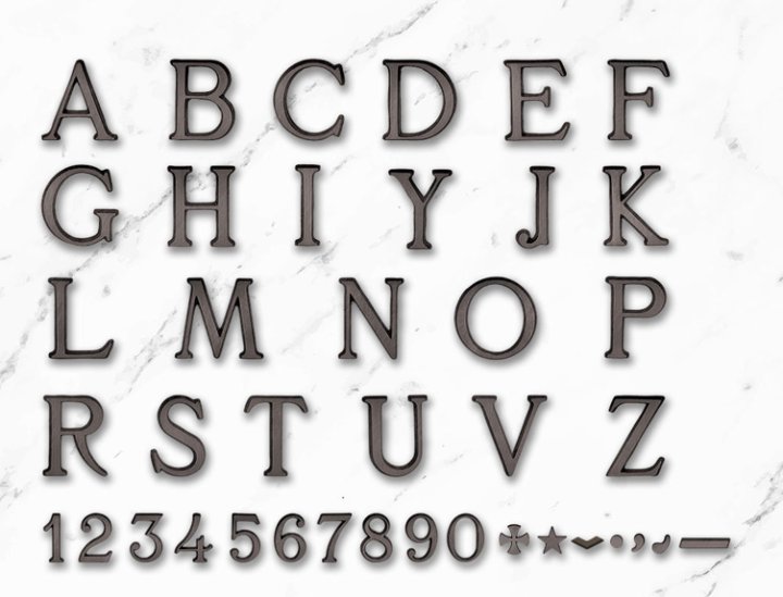 Letters and numbers Romano Classic