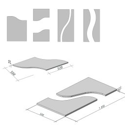 Preview image for  Granīta piemiņas plāksnes ar viļņveida griezumu