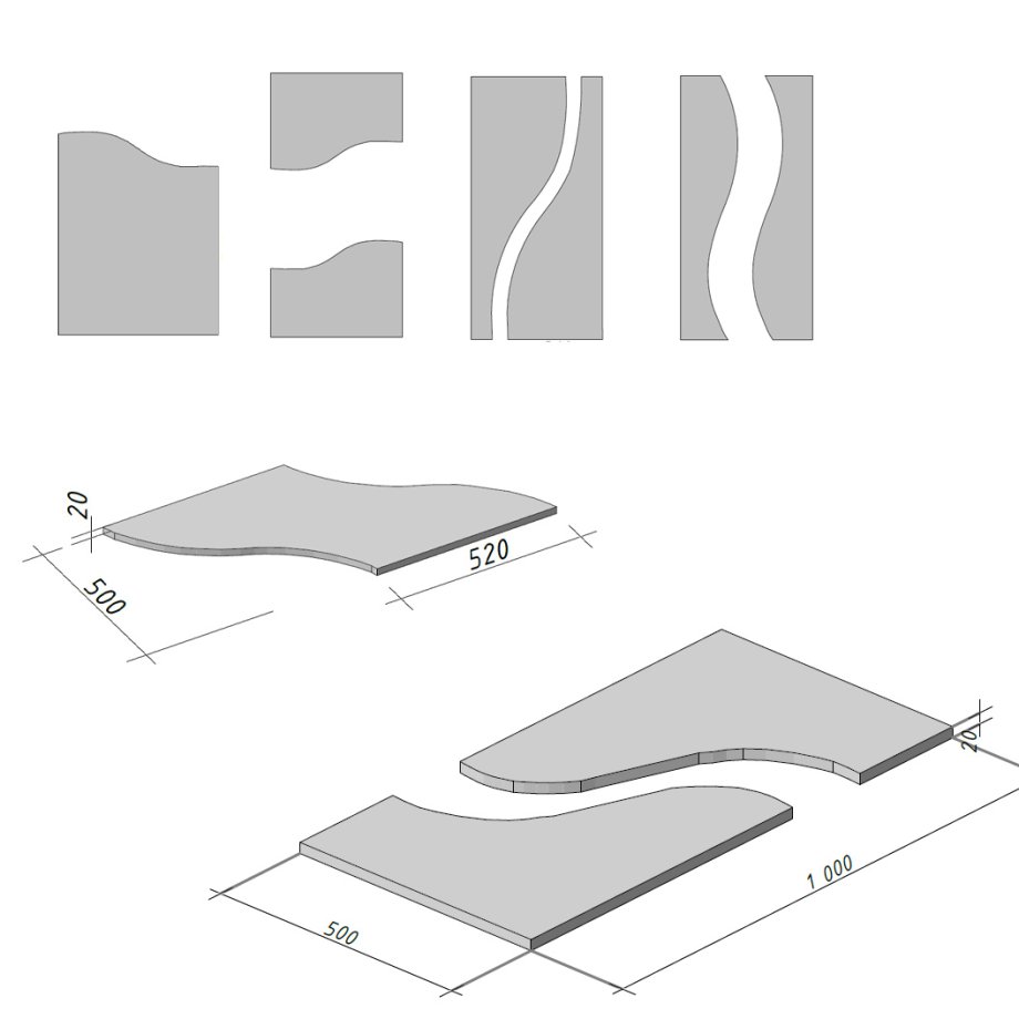 Granīta piemiņas plāksnes ar viļņveida griezumu
