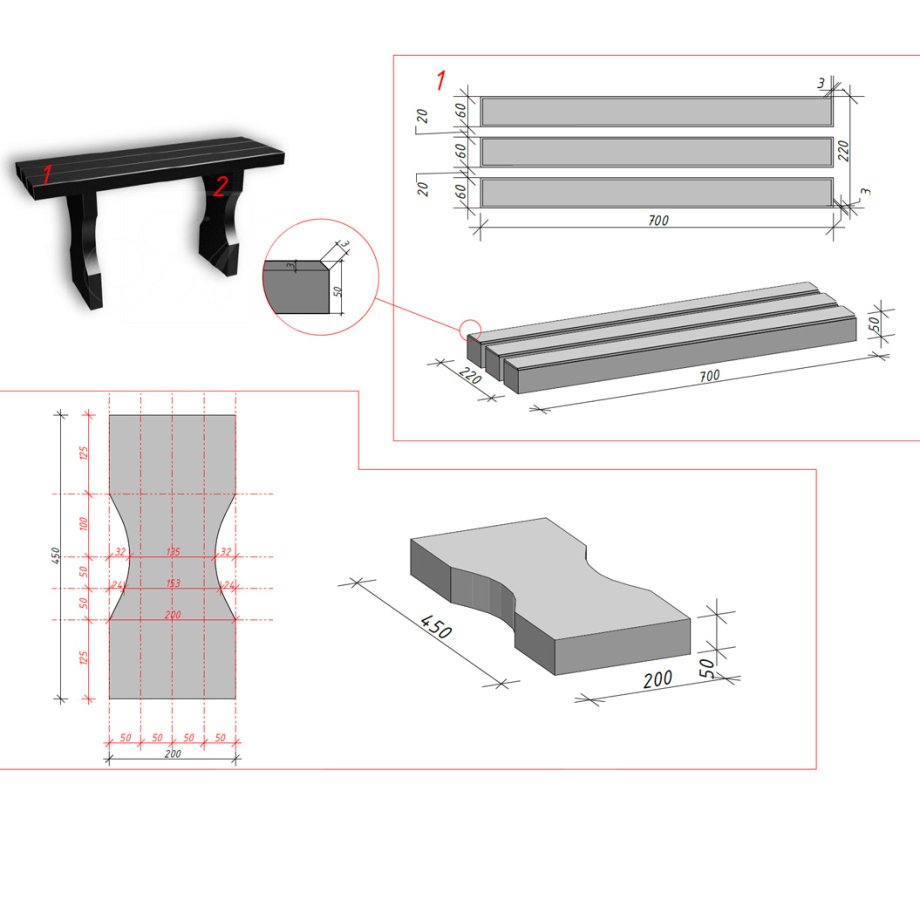 Kapu soliņs ar sēdvirsmu no trim stabiem