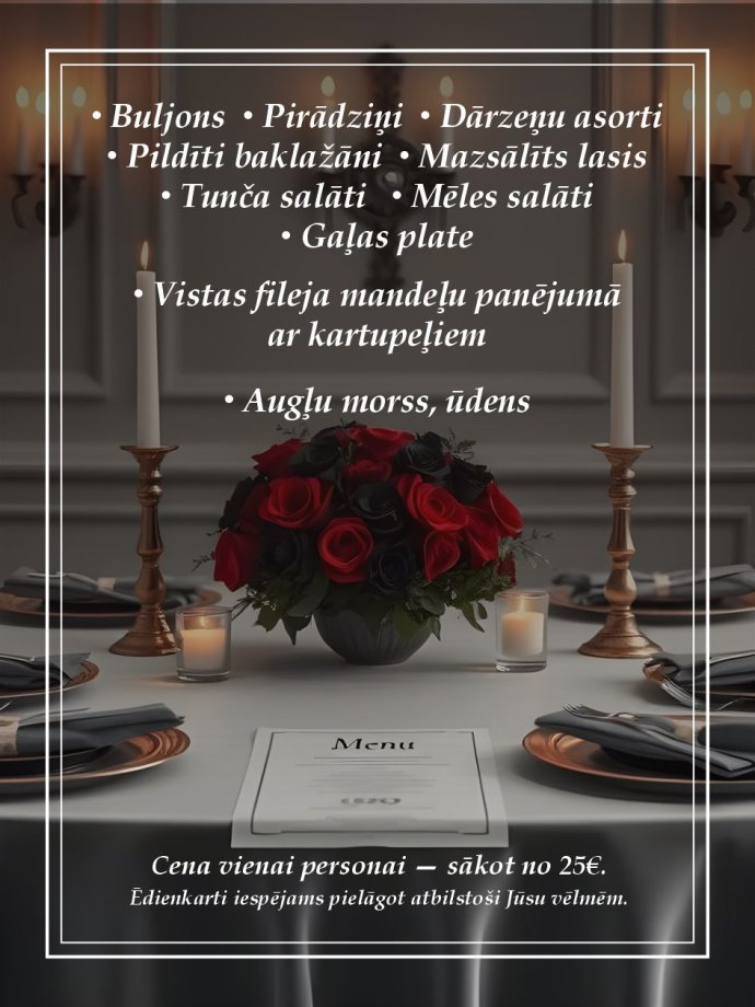 Funeral repast menu in Imanta