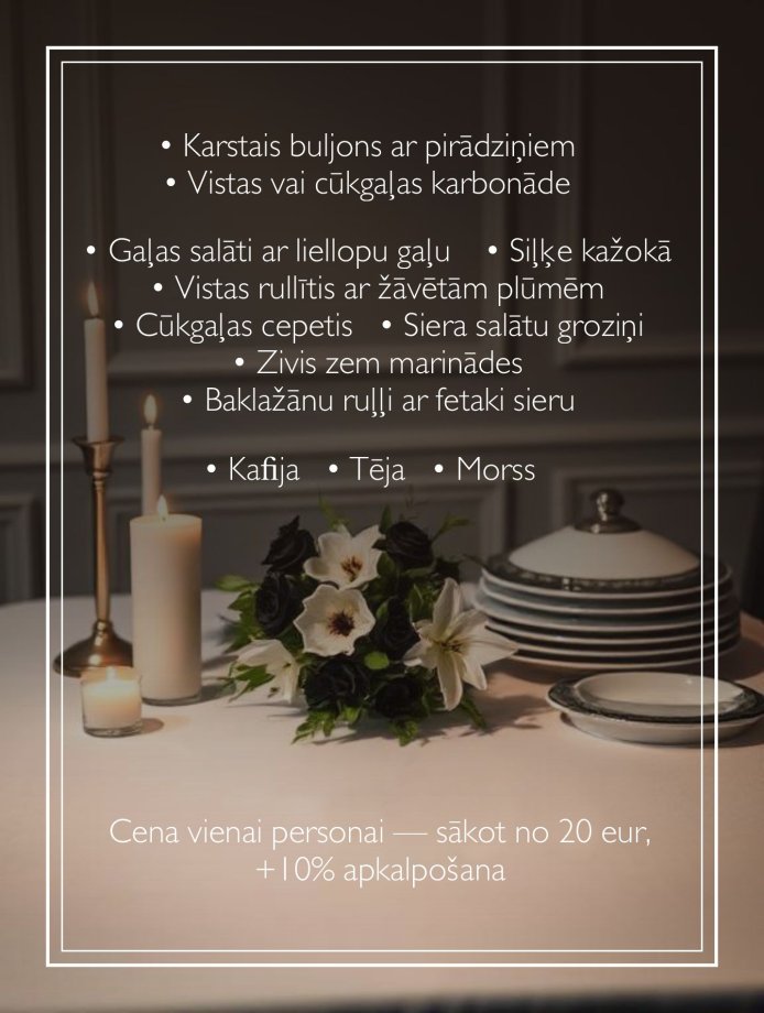 Ēdienkarte no 20 euro