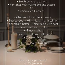 Preview image for  Funeral repast menu in Bolderaja - 25 eur