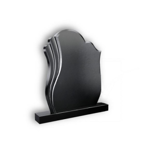 Elegants melna granīta kapakmens ar viļņveida formu