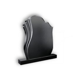 Preview image for  Elegants melna granīta kapakmens ar viļņveida formu