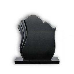 Preview image for  Elegants melna granīta kapakmens ar viļņveida formu