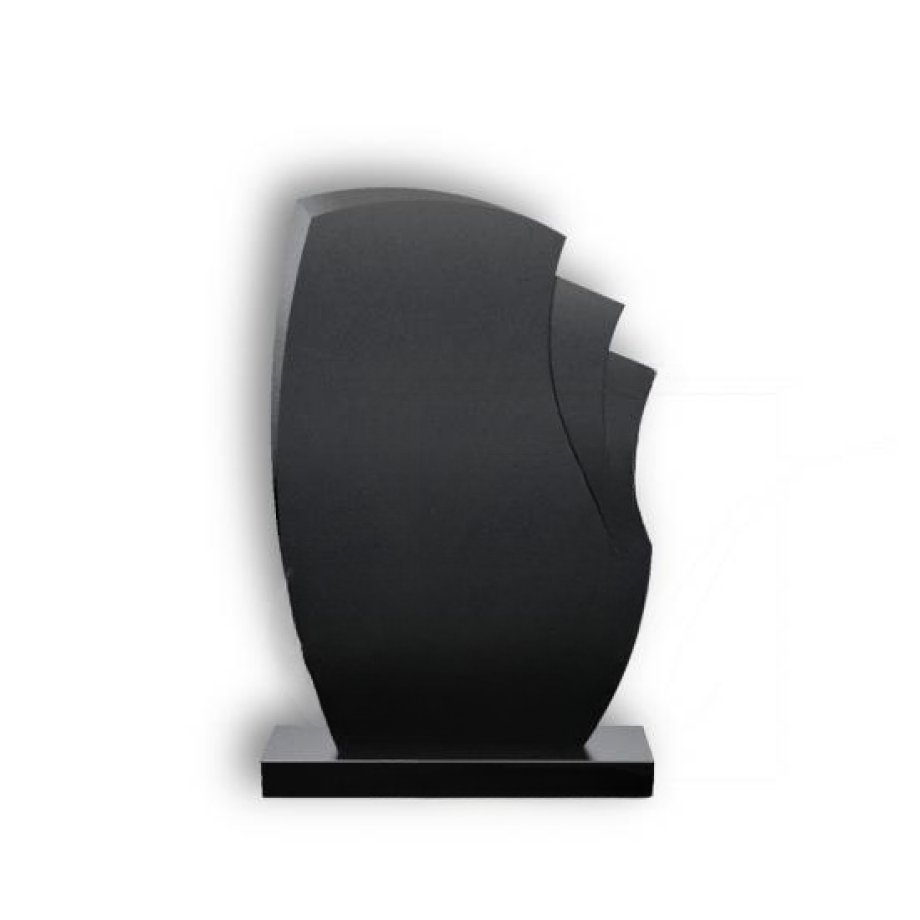 Elegants melna granīta kapakmens ar viļņveida formu