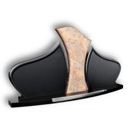 Preview image for  Divvietīgais kapakmens ar izliektu sarkano granīta akcentu Elegance A