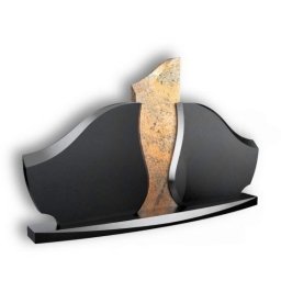 Preview image for  Divvietīgais kapakmens ar izliektu sarkano granīta akcentu Elegance B