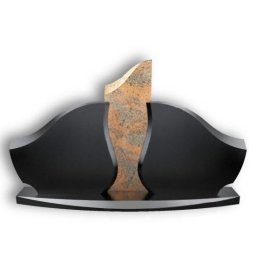 Preview image for  Divvietīgais kapakmens ar izliektu sarkano granīta akcentu Elegance B