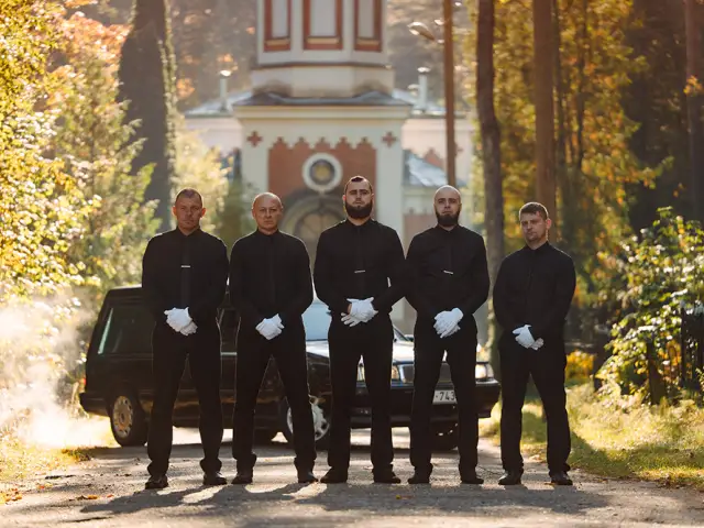 Ritual Mirklis team before the funeral ceremony in Daugavpils
